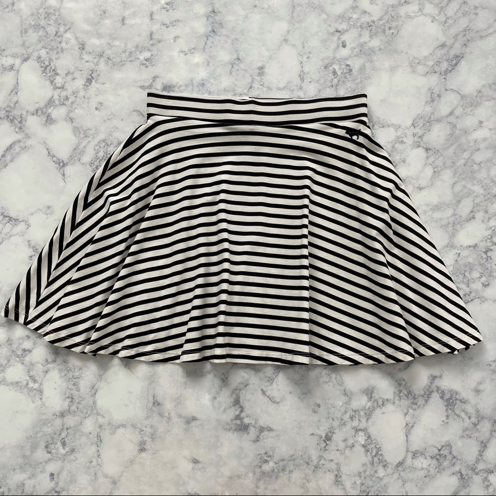 PINK VICTORIA’S SECRET Striped Black White Flare Summer Spring Skirt Small